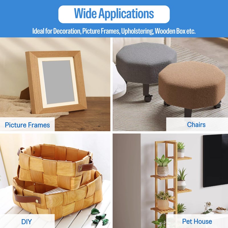 Meite مسامير التنجيد المجلفنة مقاس 20، 1/2 بوصة (12.3 مم) مع طول 9/16 بوصة، ثقيلة الوزن للبناء، الأثاث، الحرف اليدوية ومشاريع الأعمال اليدوية (علبة واحدة) - Image 5